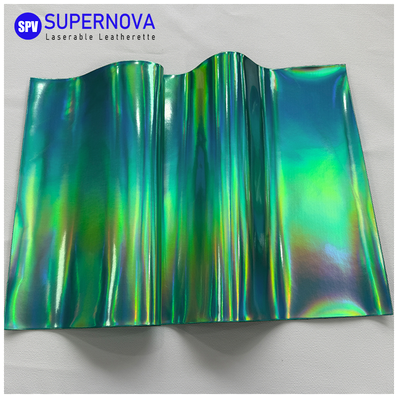 Holographic Laserable Leatherette Sheet na may pandikit/walang pandikit