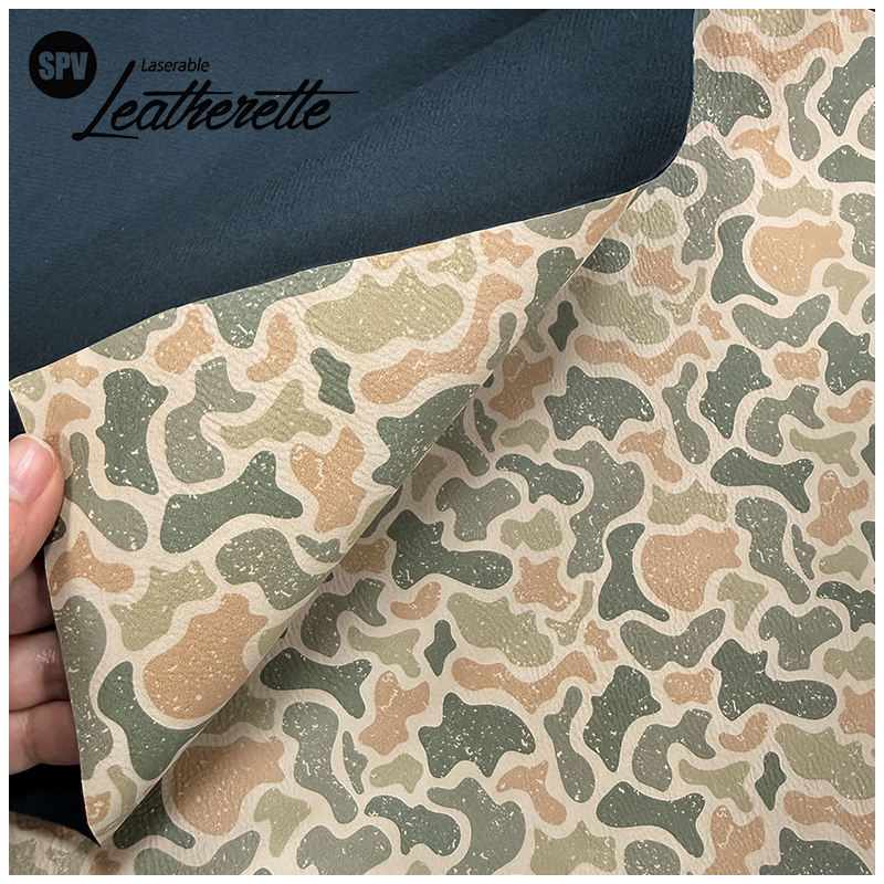 Camouflage Laserable Leatherette Sheet na may pandikit/walang pandikit