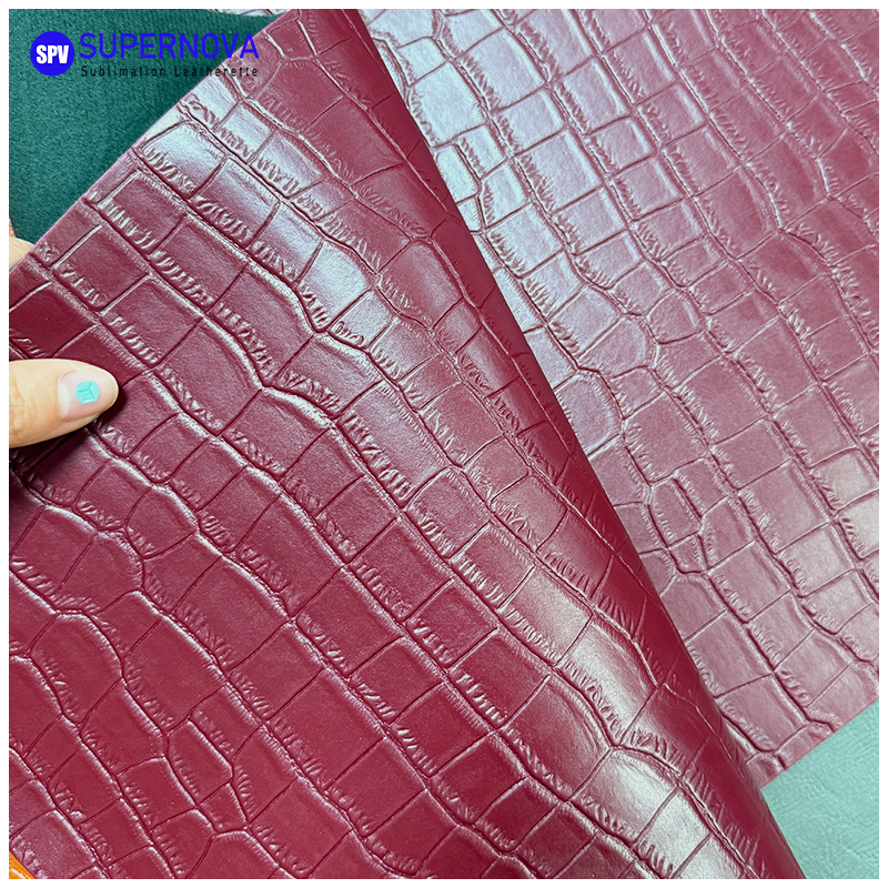 Crocodile Embossed Laserable Leatherette Sheet na may pandikit/walang pandikit
