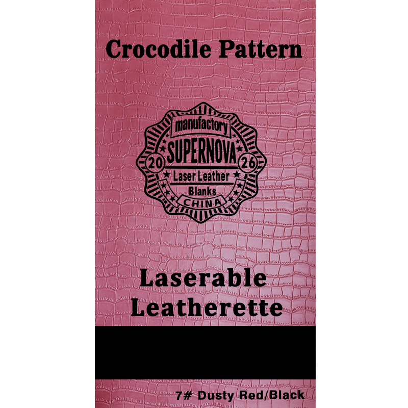 Crocodile Embossed Laserable Leatherette Sheet na may pandikit/walang pandikit