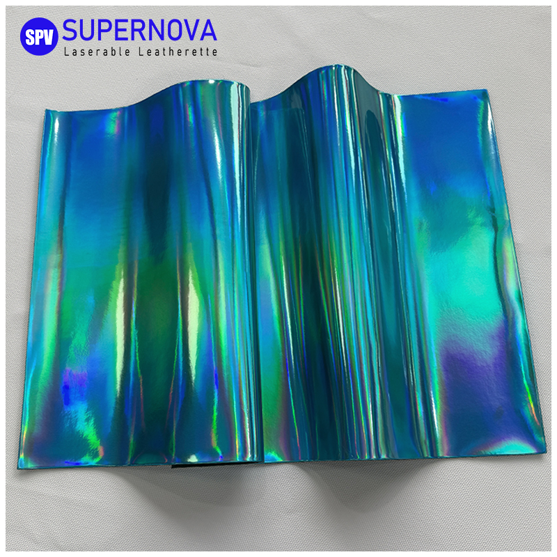 Holographic Laserable Leatherette Sheet na may pandikit/walang pandikit