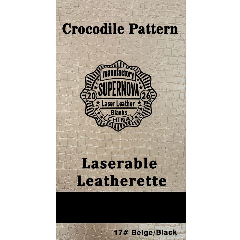 Crocodile Embossed Laserable Leatherette Sheet na may pandikit/walang pandikit