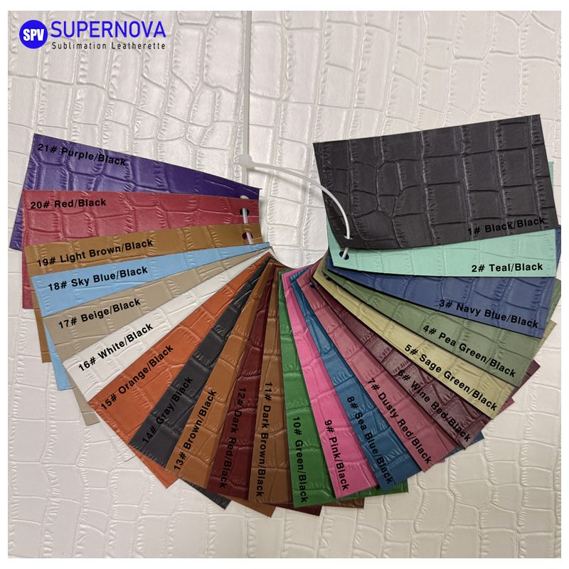 Crocodile Embossed Laserable Leatherette Sheet na may pandikit/walang pandikit