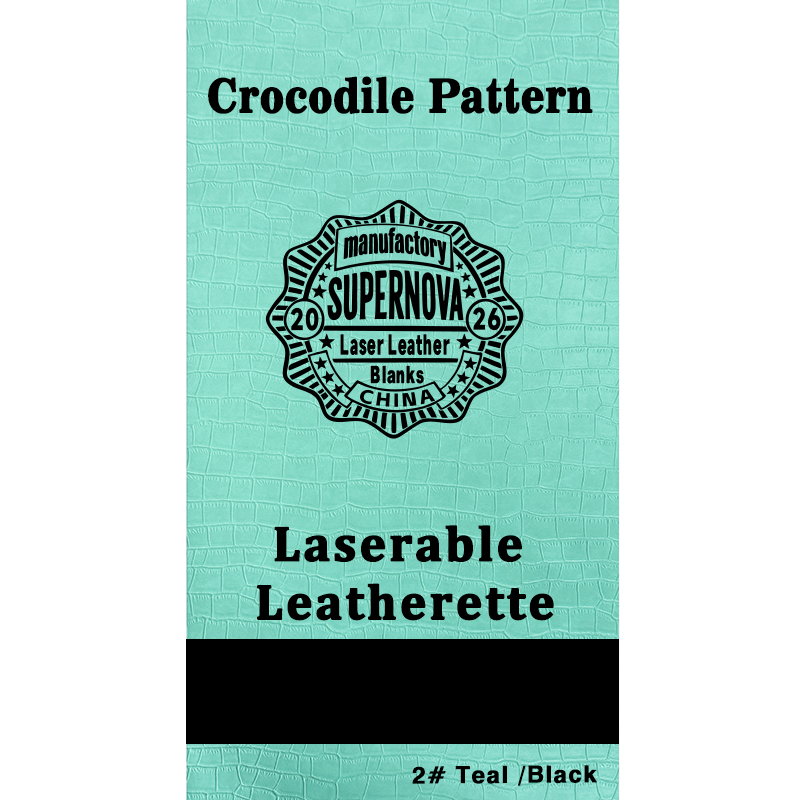 Crocodile Embossed Laserable Leatherette Sheet na may pandikit/walang pandikit