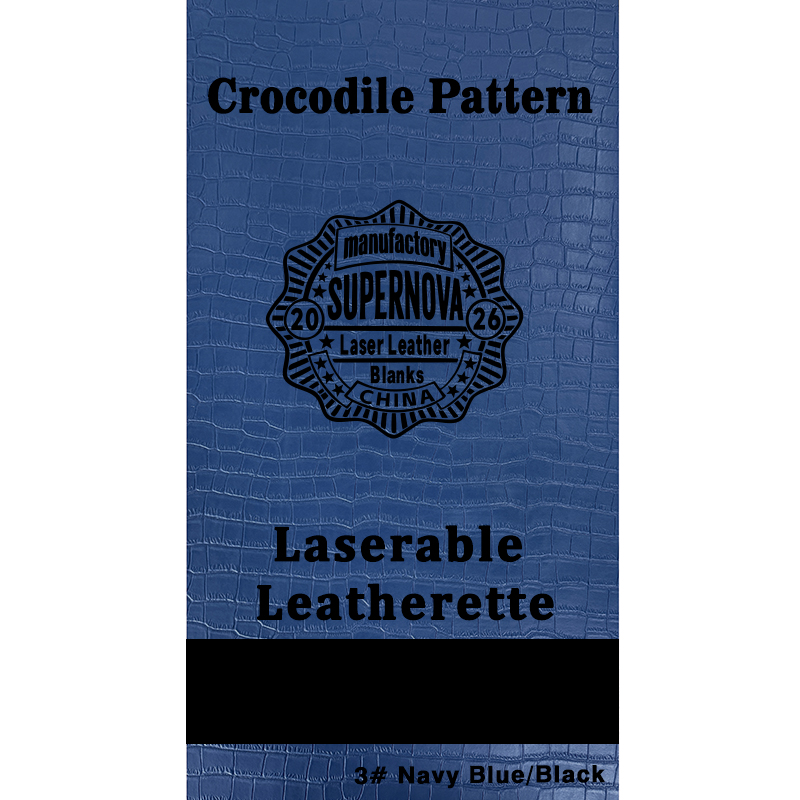 Crocodile Embossed Laserable Leatherette Sheet na may pandikit/walang pandikit