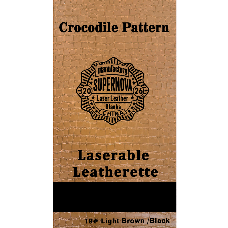 Crocodile Embossed Laserable Leatherette Sheet na may pandikit/walang pandikit