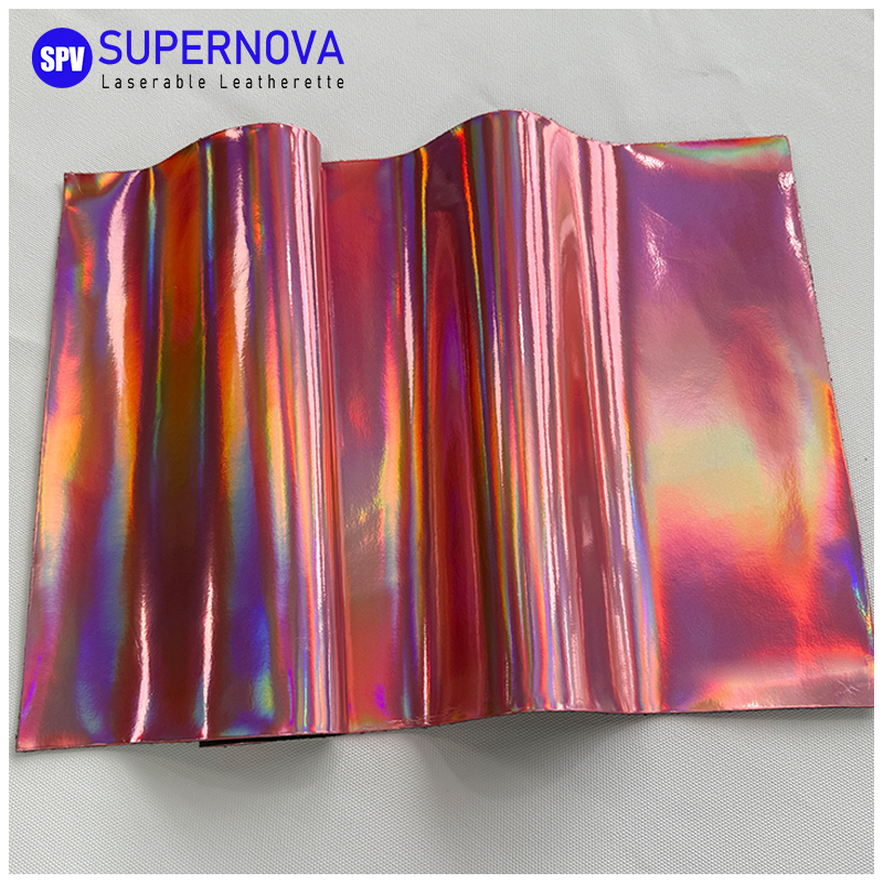 Holographic Laserable Leatherette Sheet na may pandikit/walang pandikit