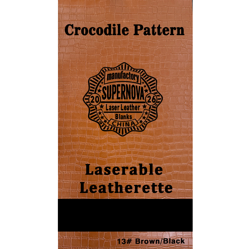 Crocodile Embossed Laserable Leatherette Sheet na may pandikit/walang pandikit