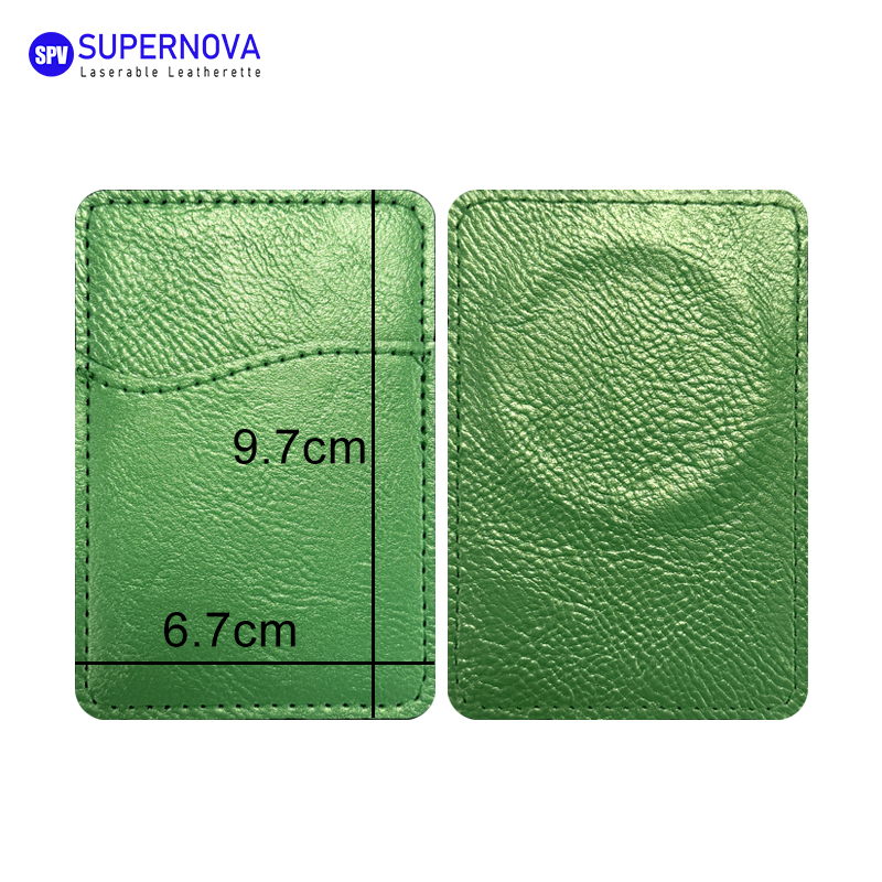 Laserable Leatherette Phone Card Holder na may Magnet