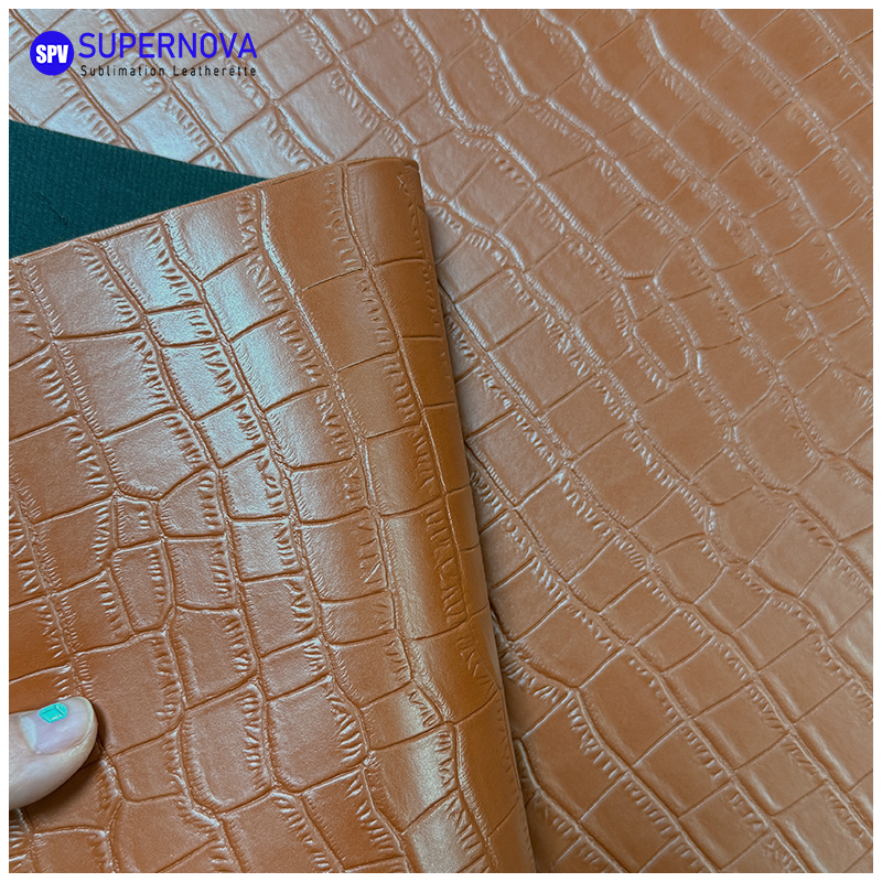 Crocodile Embossed Laserable Leatherette Sheet na may pandikit/walang pandikit