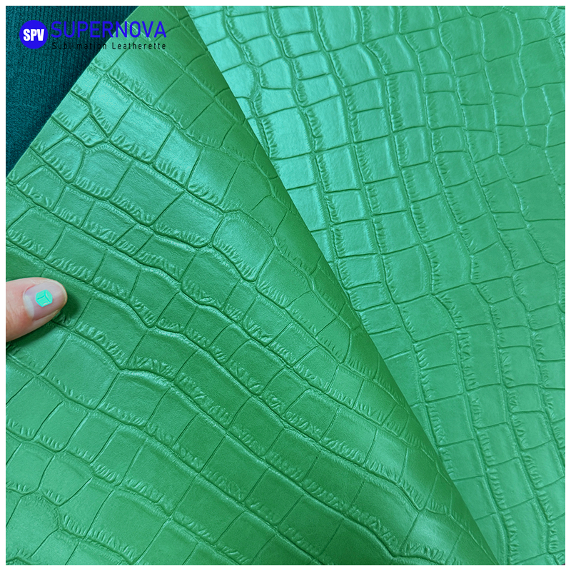 Crocodile Embossed Laserable Leatherette Sheet na may pandikit/walang pandikit