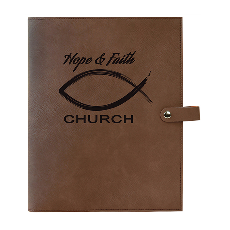 Leatherette Book Cover na may Snap Closure Leatherette Book Cover na may Snap Closure