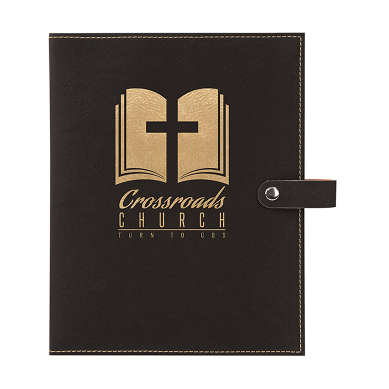 Leatherette Book Cover na may Snap Closure Leatherette Book Cover na may Snap Closure