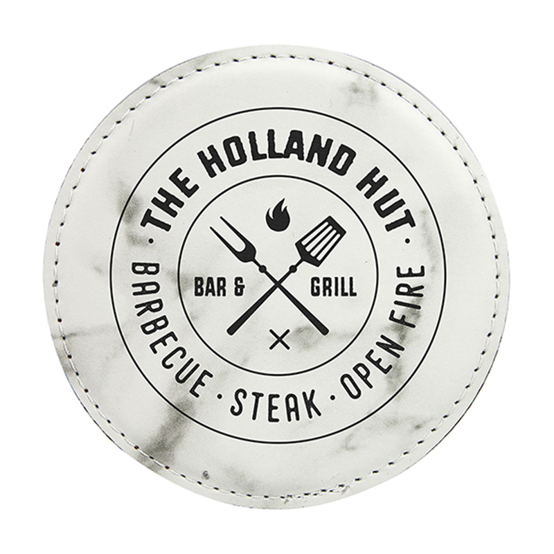 Laserable Leatherette Round 6-Coaster Set