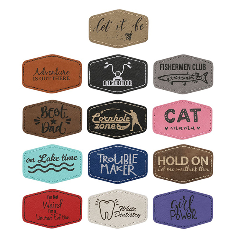 3 1/2' x 2 1/2' Hex Leatherette Patch 3 1/2' x 2 1/2' Hex Leatherette Patch