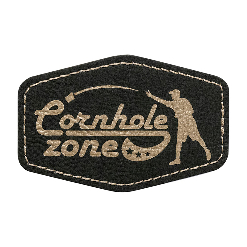 3 1/2' x 2 1/2' Hex Leatherette Patch 3 1/2' x 2 1/2' Hex Leatherette Patch