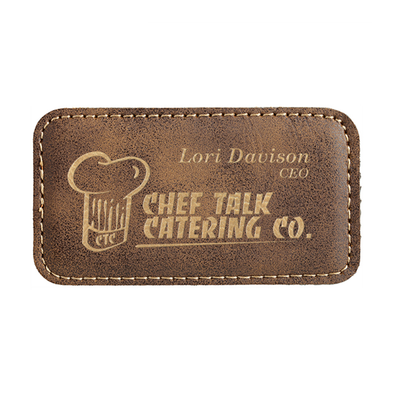 Blangko ang Laserable Leatherette Rectangle Badge na may Magnet