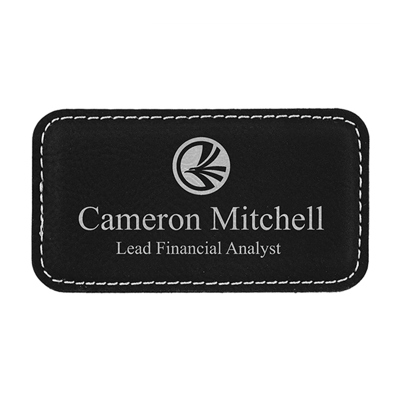 Leatherette na Malaking Parihaba na Name Badges