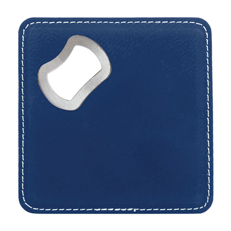 Square Laserable Leatherette Bottle Opener Coaster