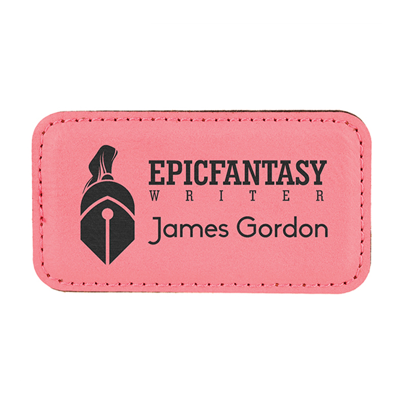 Leatherette na Malaking Parihaba na Name Badges