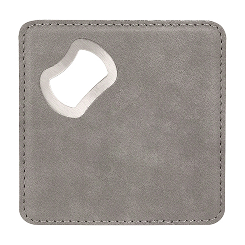 Square Laserable Leatherette Bottle Opener Coaster