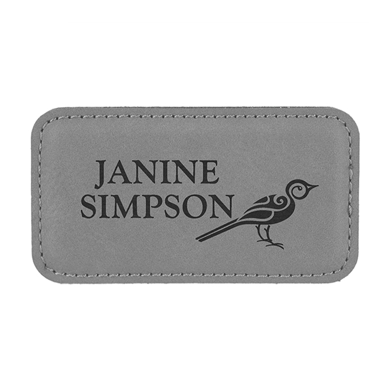 Leatherette na Malaking Parihaba na Name Badges