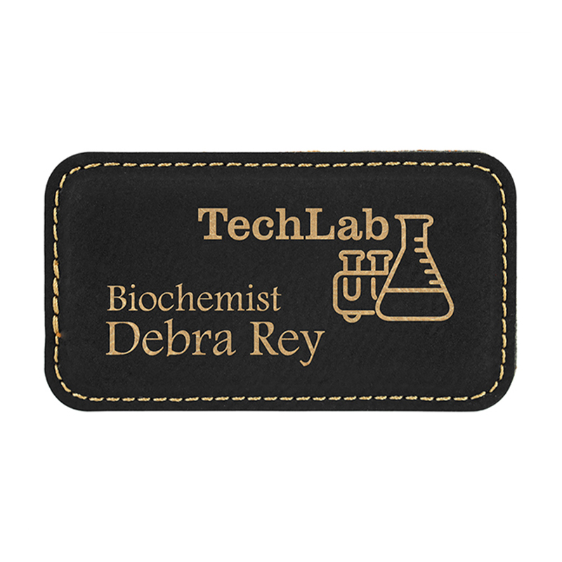 Blangko ang Laserable Leatherette Rectangle Badge na may Magnet