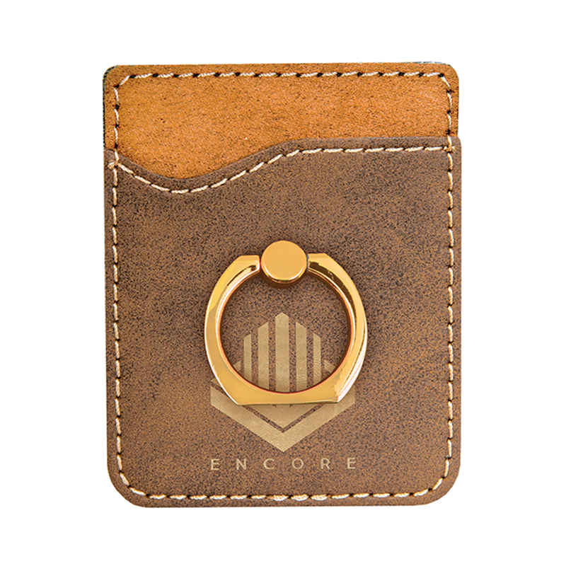 Laserable Leatherette Phone Wallet na may Ring Laserable Leatherette Phone Wallet na may Ring