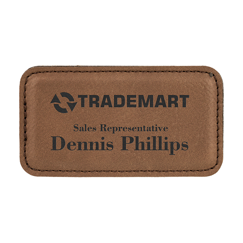 Leatherette na Malaking Parihaba na Name Badges