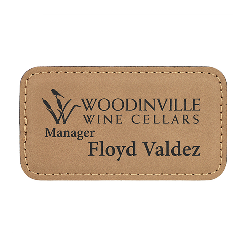 Leatherette na Malaking Parihaba na Name Badges