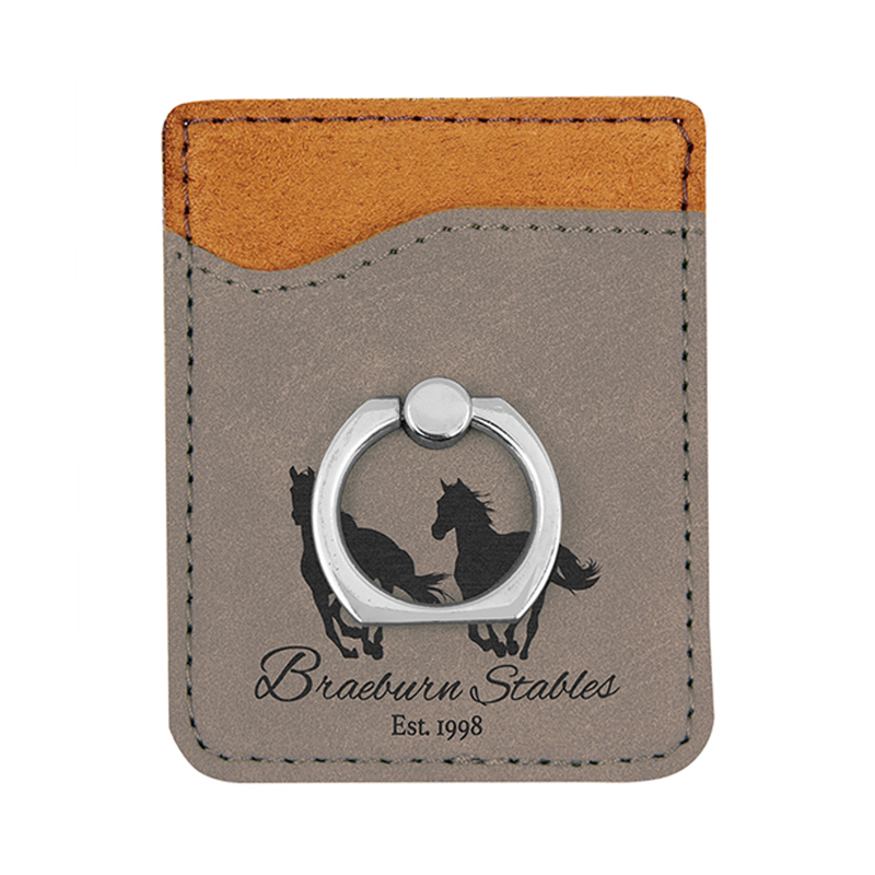 Laserable Leatherette Phone Wallet na may Ring Laserable Leatherette Phone Wallet na may Ring