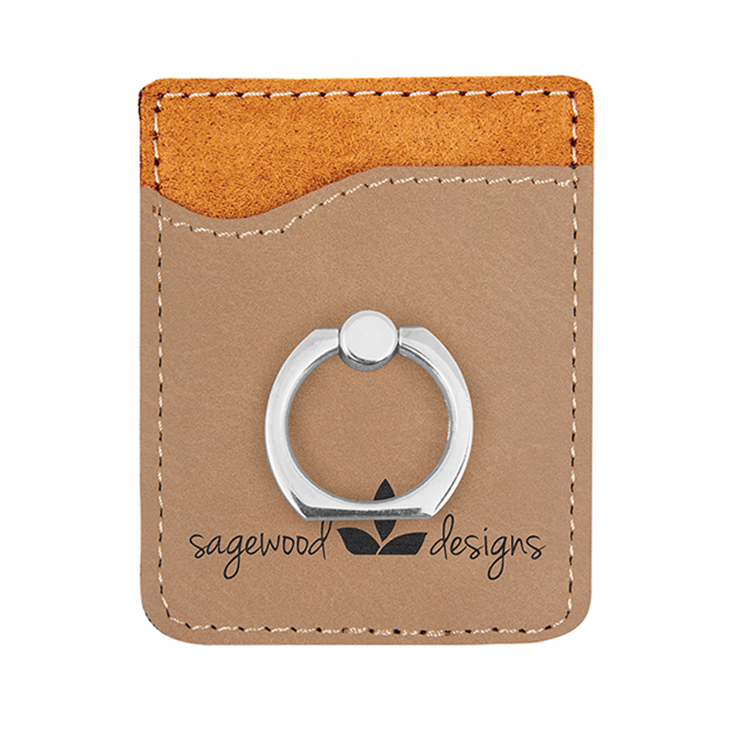 Laserable Leatherette Phone Wallet na may Ring Laserable Leatherette Phone Wallet na may Ring