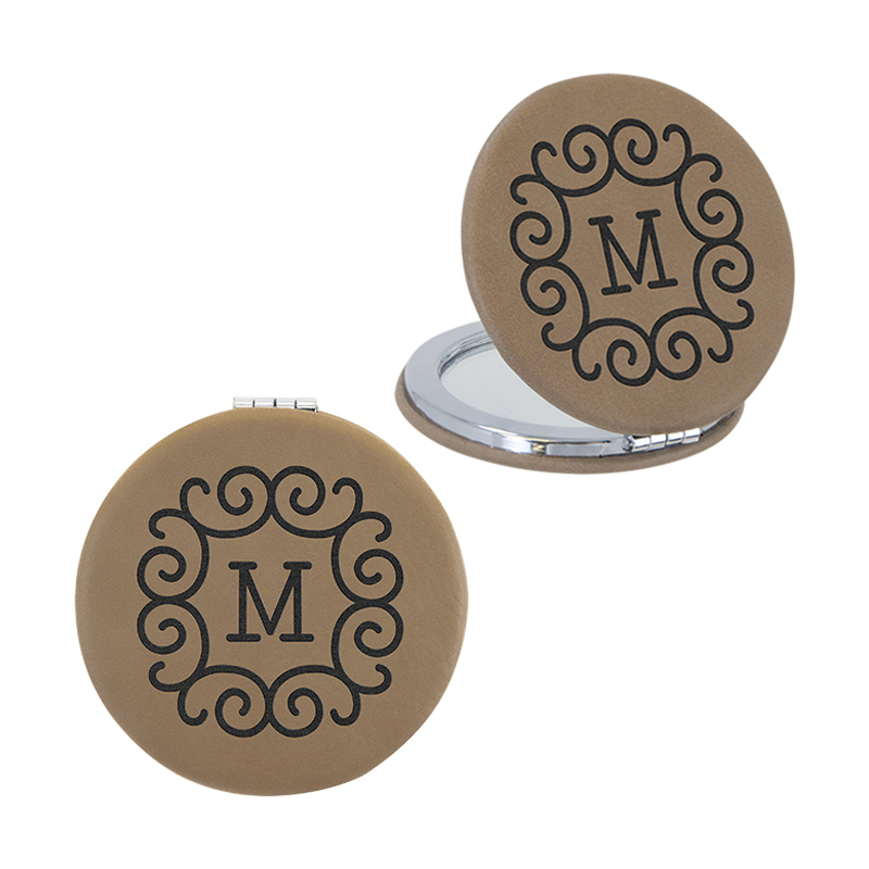 laserable leatherette Compact Mirror laserable leatherette Compact Mirror