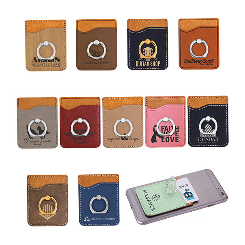 Laserable Leatherette Phone Wallet na may Ring Laserable Leatherette Phone Wallet na may Ring