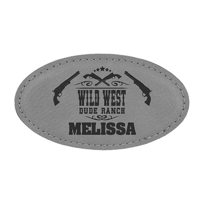 Leatherette Oval Names Badges