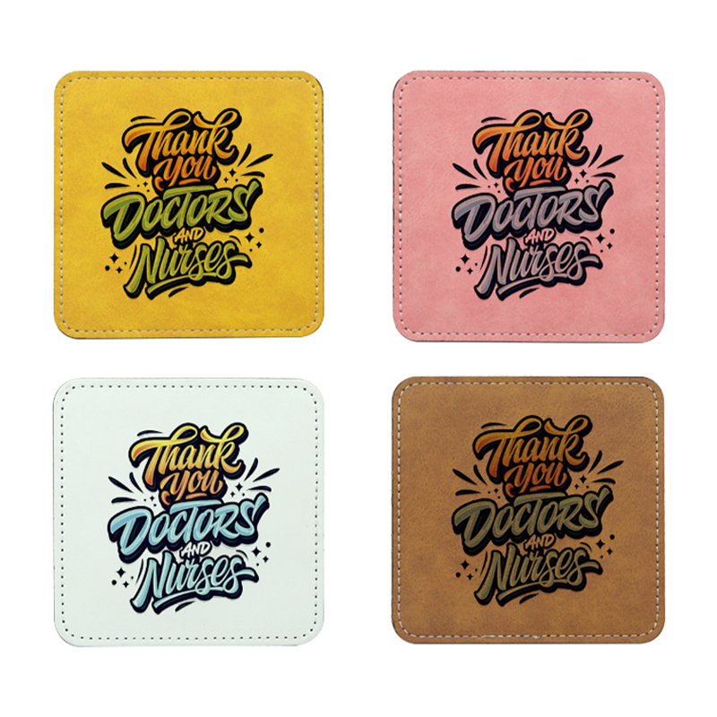 Sublimation PU Leather Mug Coaster -Square
