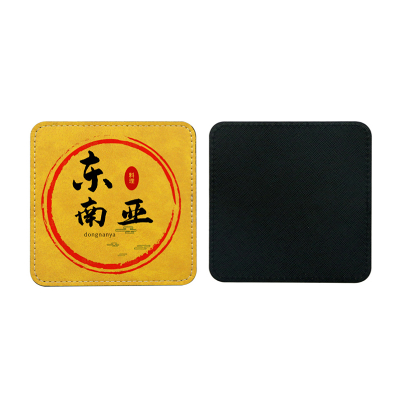 Sublimation PU Leather Mug Coaster -Square