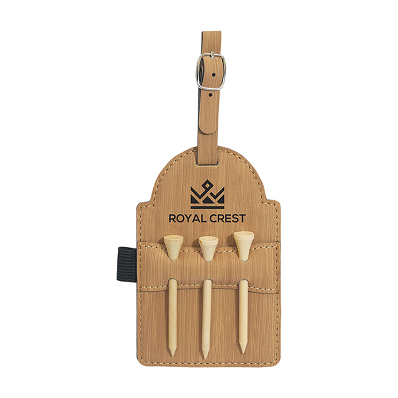 Laserable Leatherette Golf Bag Tag na may Tees