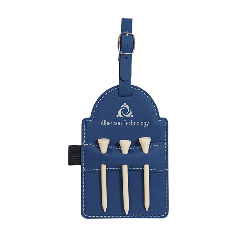 Laserable Leatherette Golf Bag Tag na may Tees