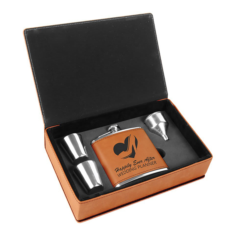 Leatherette Flask Sets