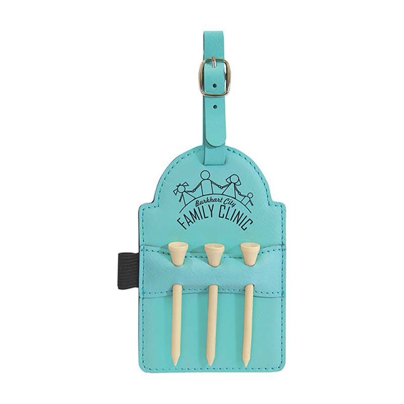 Laserable Leatherette Golf Bag Tag na may Tees