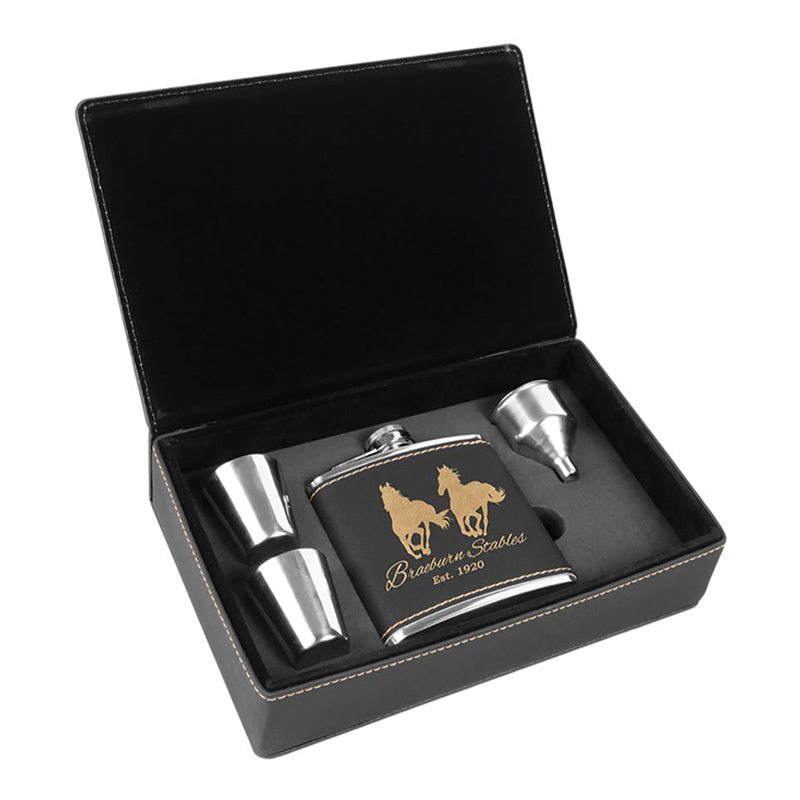 Leatherette Flask Sets