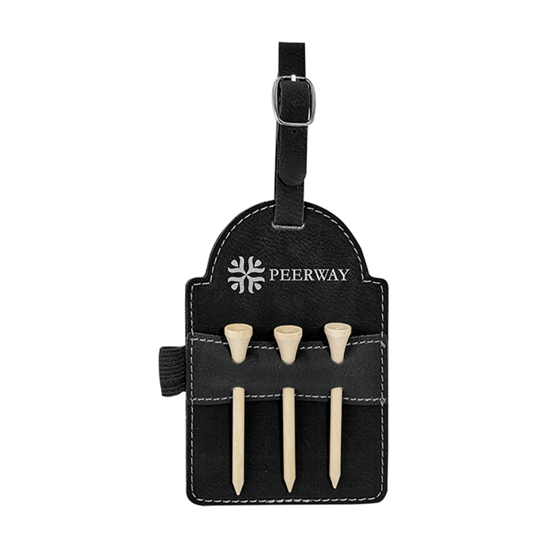 Laserable Leatherette Golf Bag Tag na may Tees