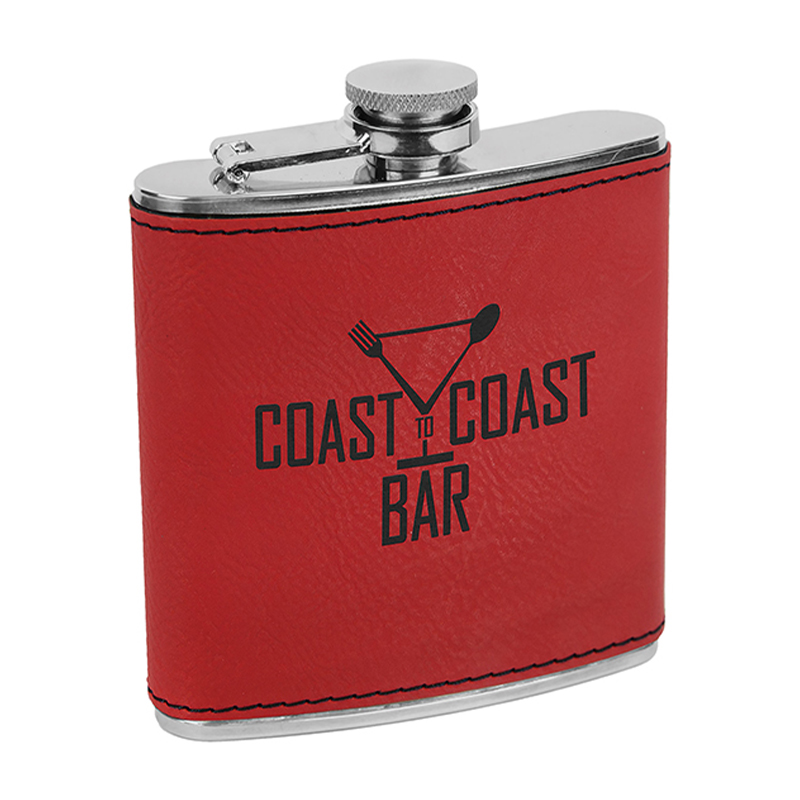 Laserable Leatherette Flasks