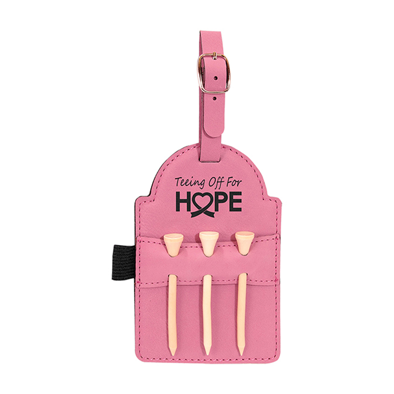 Laserable Leatherette Golf Bag Tag na may Tees