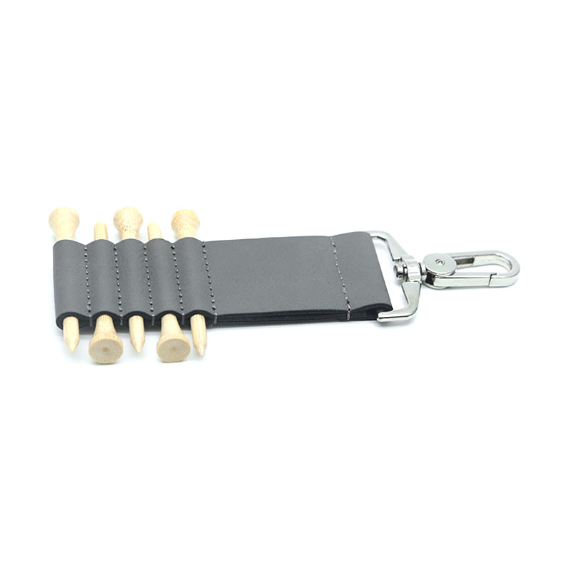Laserable Leatherette Golf Bag Tag Keychain na may 5 Wooden Tee Laserable Leatherette Golf Bag Tag Keychain na may 5 Wooden Tee