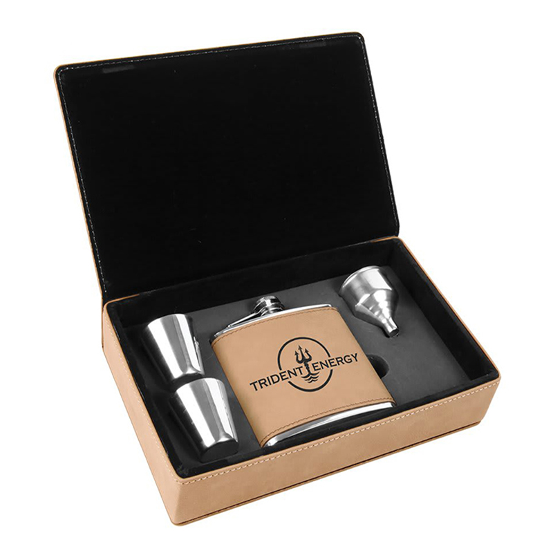 Leatherette Flask Sets