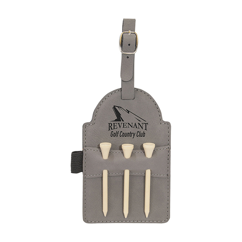 Laserable Leatherette Golf Bag Tag na may Tees