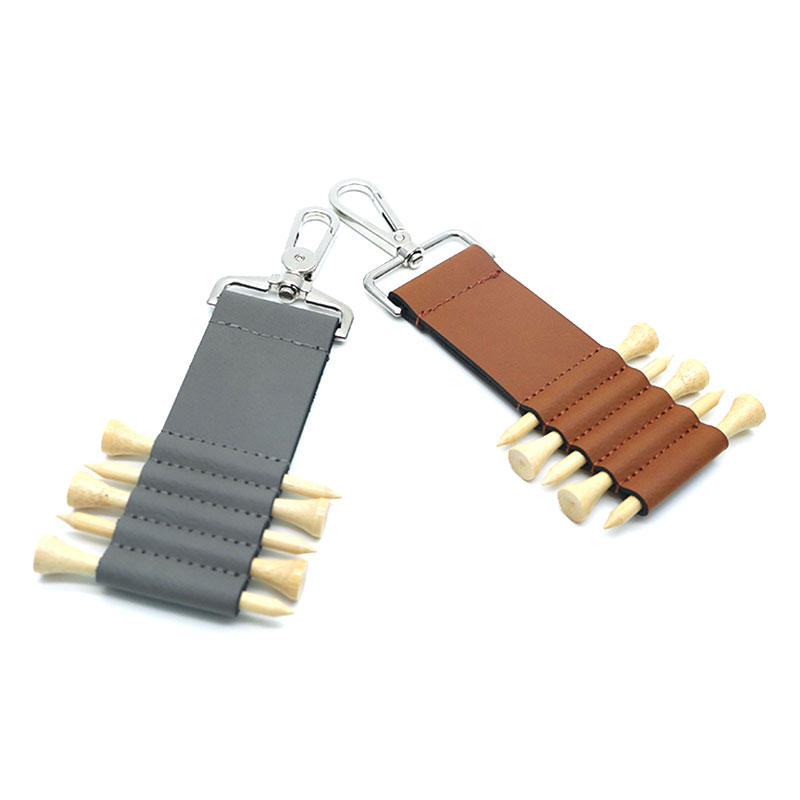 Laserable Leatherette Golf Bag Tag Keychain na may 5 Wooden Tee Laserable Leatherette Golf Bag Tag Keychain na may 5 Wooden Tee
