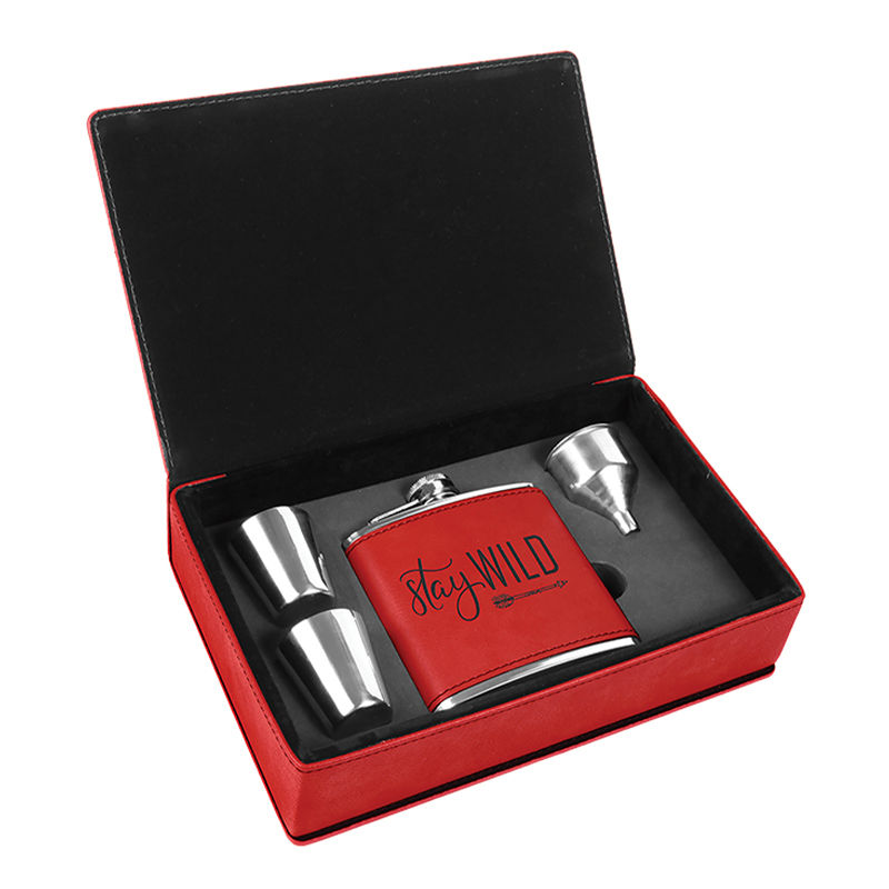 Leatherette Flask Sets